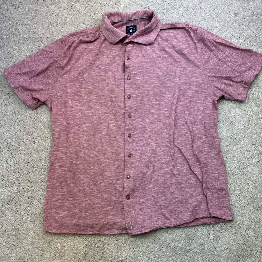 Johnnie-O Top-Shelf Men's XL Regular Red Solid Woven Short Sleeve Button-Up EUC